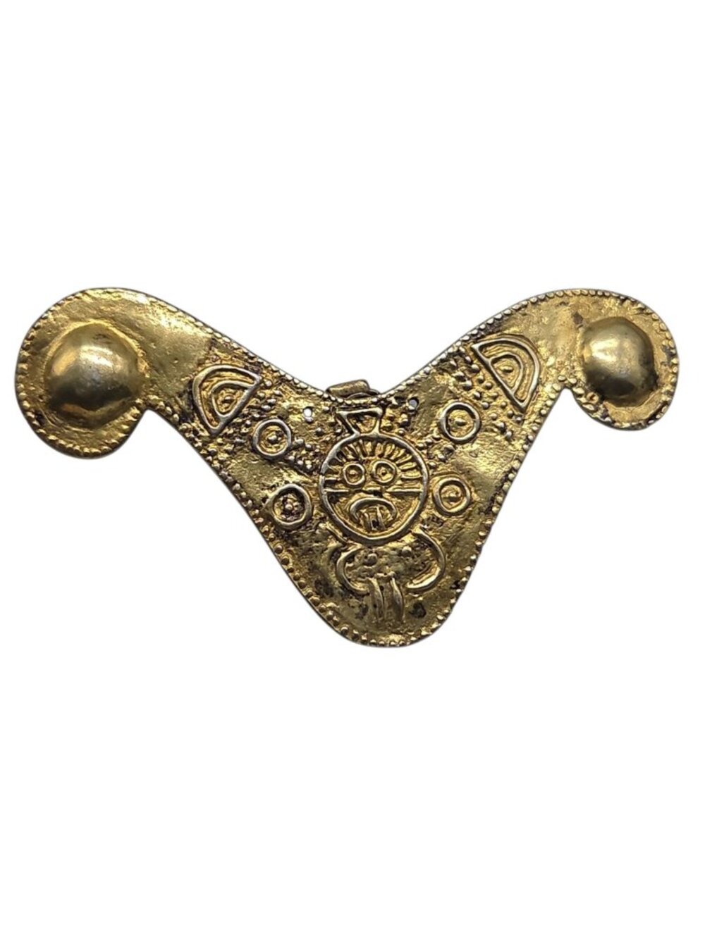 VTG Galeria Cano 925 Vermeil Pre-Columbian Tairona Shaman Nose Ornament Pendant